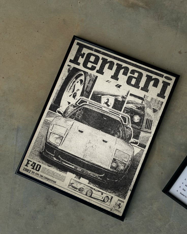 Ferrari Çerçeveli Poster